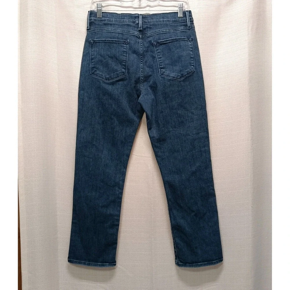 FRAME Le High Straight Kinley Cropped Blue Denim Jeans Women's 31‎ - Picture 6 of 6